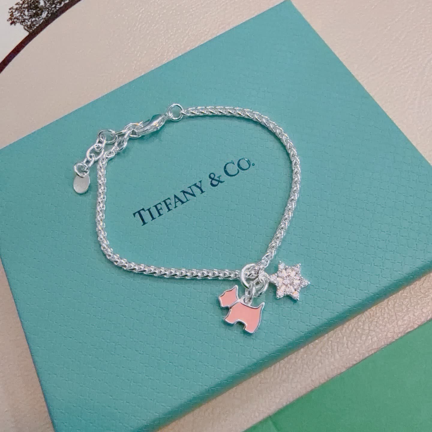 Tiffany & Co. Silver Dog Charm Bracelet